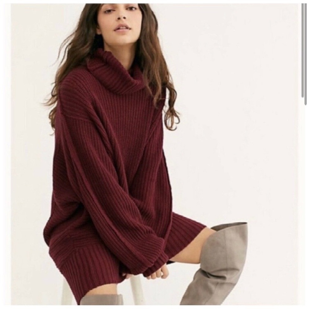 Free People Cocoa Turtleneck Sweater Tunic